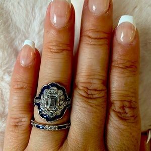 Sterling CZ sapphire set - September birthstone